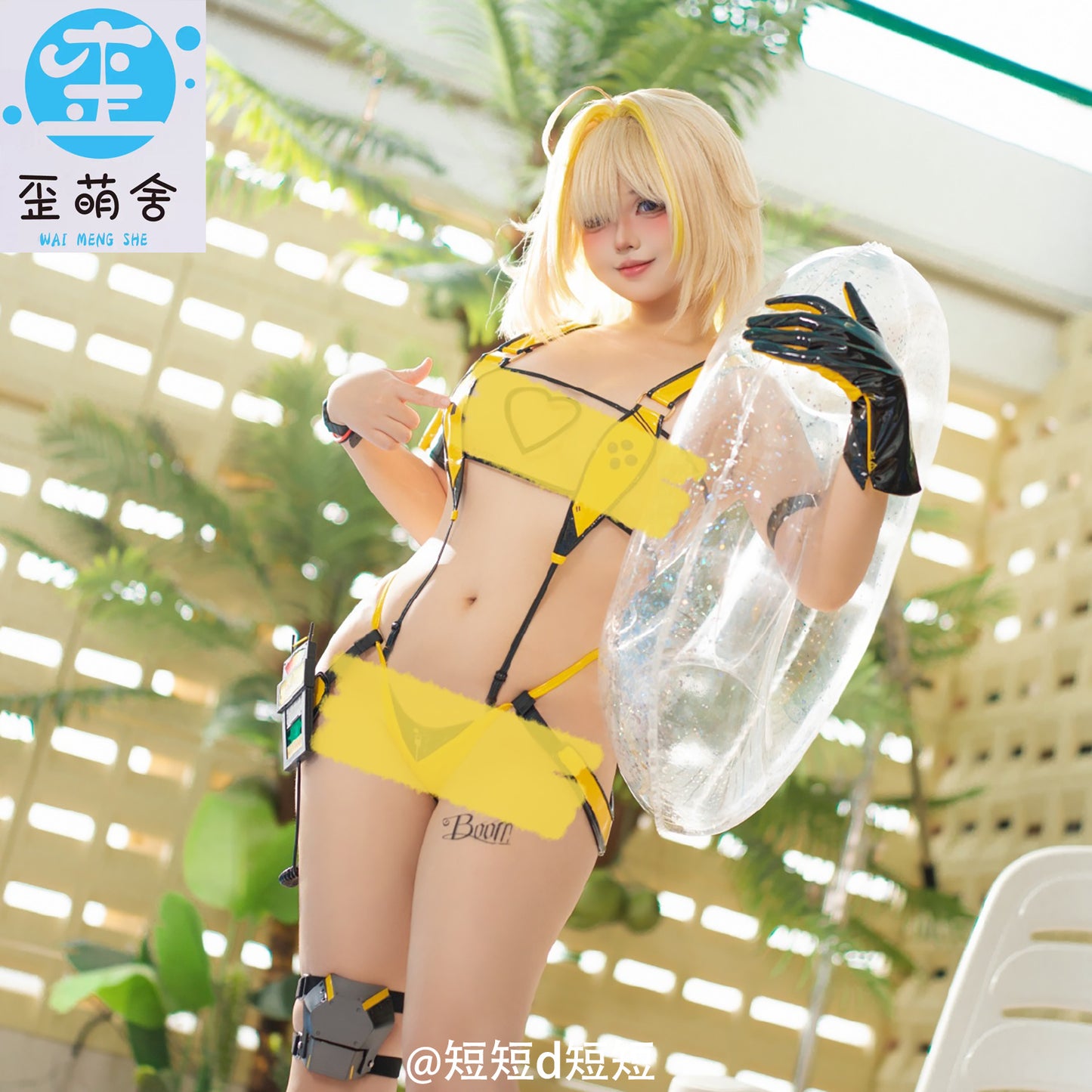 NIKKE ニケエレグ水着風セクシーエナメルレオタードコスプレ【歪萌舍】