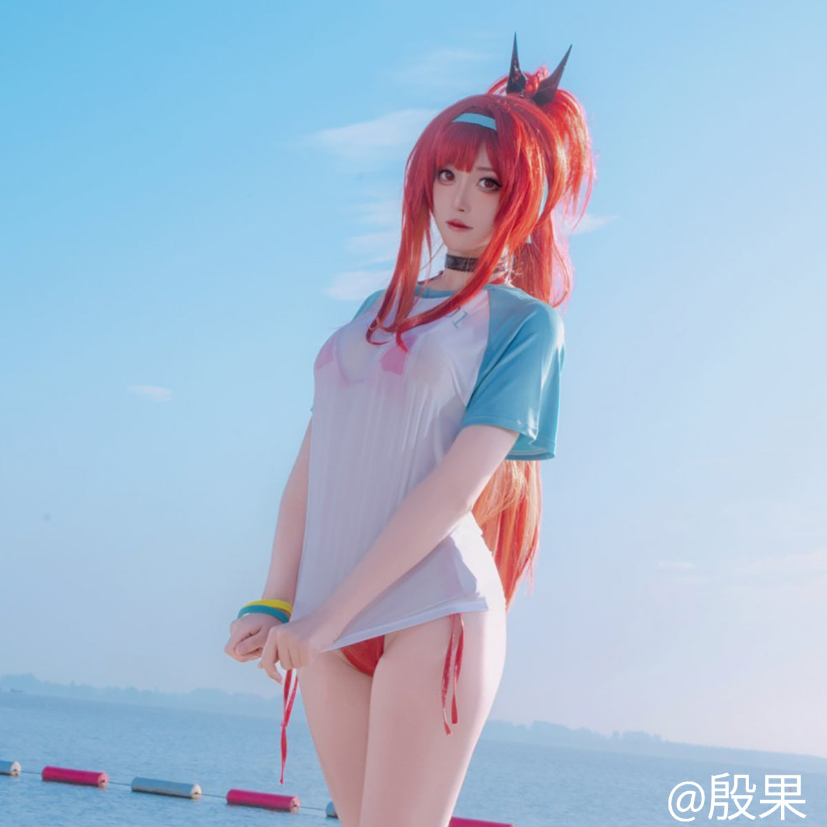 NIKKE ラピレッドフレーバー風水着ビキニとショートTコスプレセット【歪萌舍】