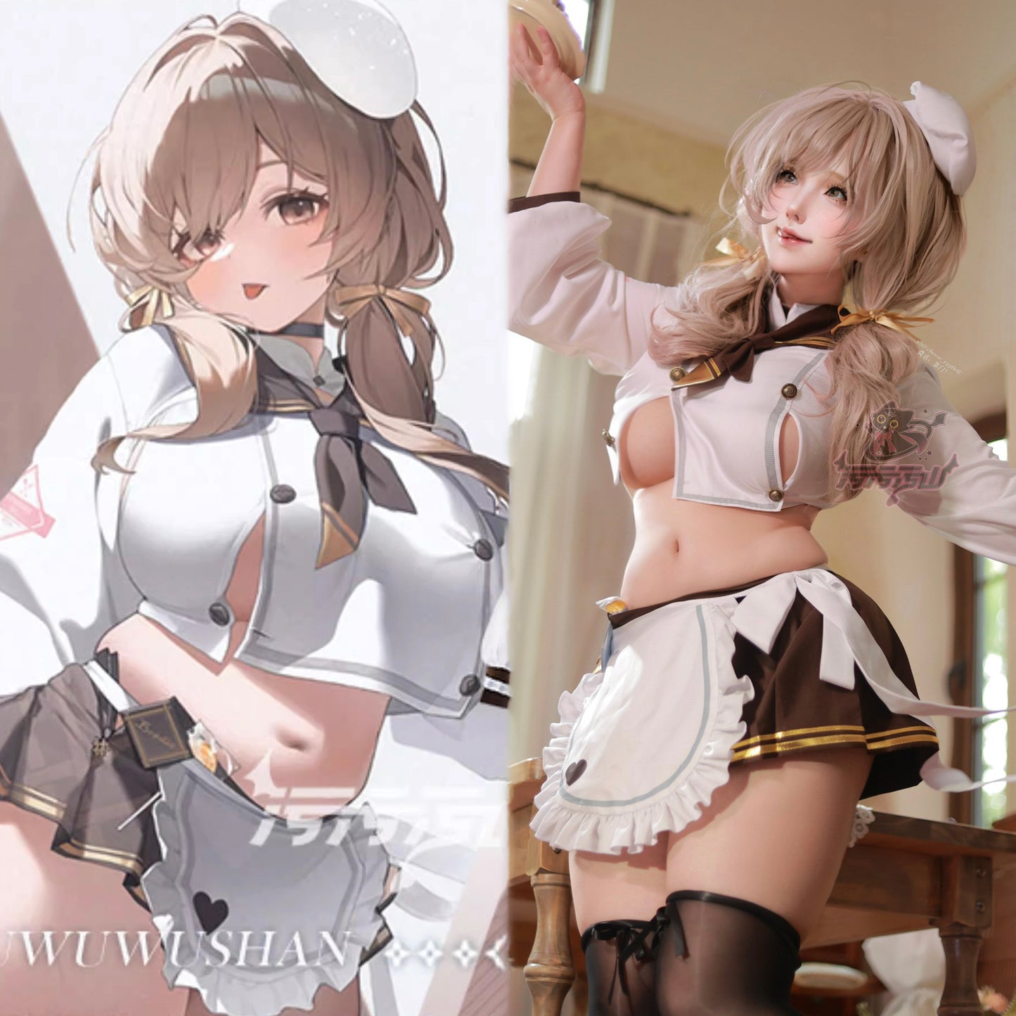 NIKKE ブレッディコスプレ 可愛い制服風シェフコスプレ11点セット セクシーメイドコスプレ【汚汚汚山】