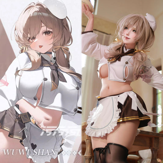 NIKKE ブレッディコスプレ 可愛い制服風シェフコスプレ11点セット セクシーメイドコスプレ【汚汚汚山】