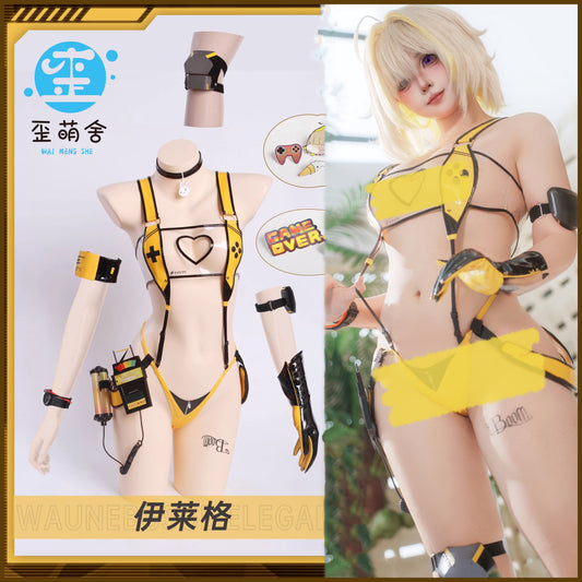 NIKKE ニケエレグ水着風セクシーエナメルレオタードコスプレ【歪萌舍】