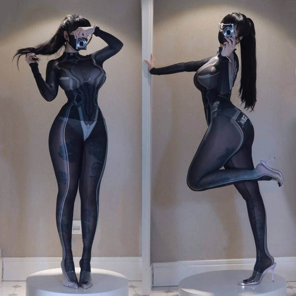 透け透けサイバー風セクシーなボディスーツ 三色