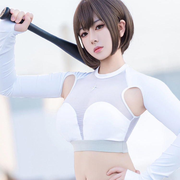 脇下が露になった長袖セクシースポーツウェア ブラック【得体社】