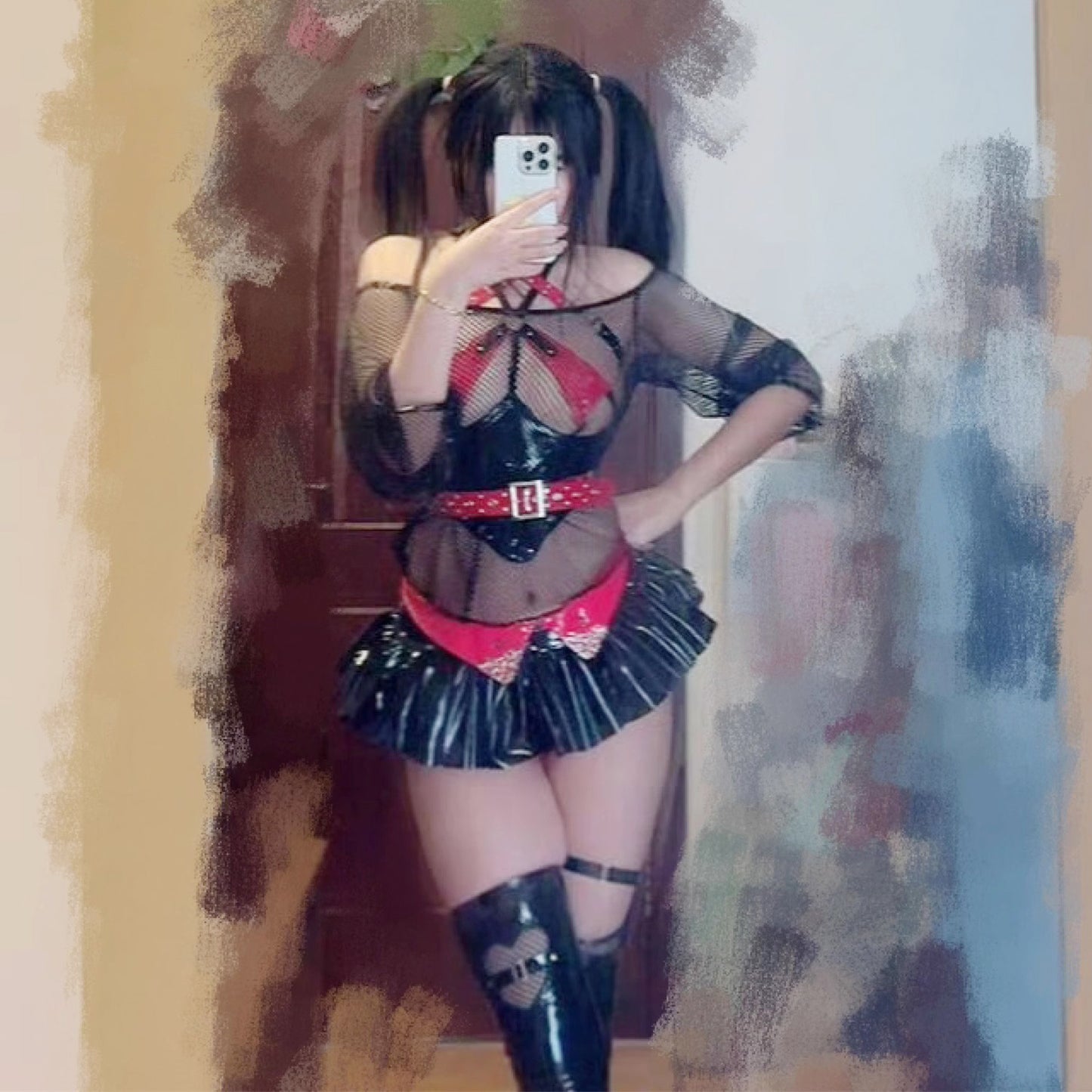 サイバーパンク風ストリートエンジェルコスプレセット【歪萌舍】