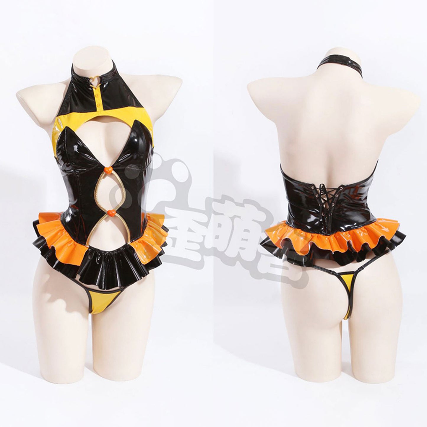 左藤空気ケガレボシ エナメルステージ演出服レオタードコスプレ 紫/ピンク/オレンジ【歪萌舍】