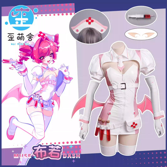 【予約】Muse Dash 布若エナメル小悪魔ナース風コスプレ ミューズダッシュ【歪萌舍】