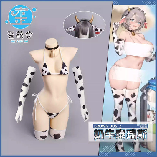 【予約】セクシー可愛らしいミルキー牛娘コスプレ 牛柄極小ビキニコスプレ【歪萌舍】