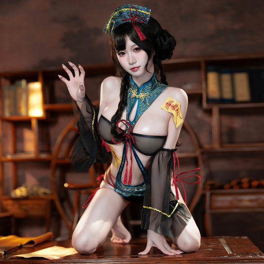 肌色多めなセクシーキョンシーコスプレ《ハロウィンコスプレ6点セット》【FEE ET MOI】