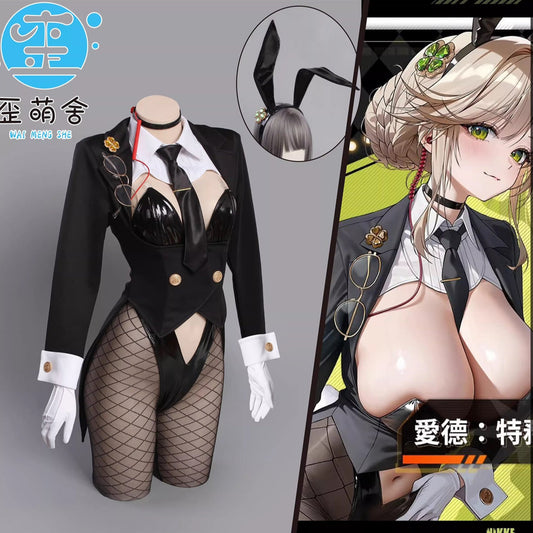 【予約】NIKKE エード セクシーエージェントバニーガールコスプレ13点セット テールジャケット ハイレグレオタード【歪萌舍】