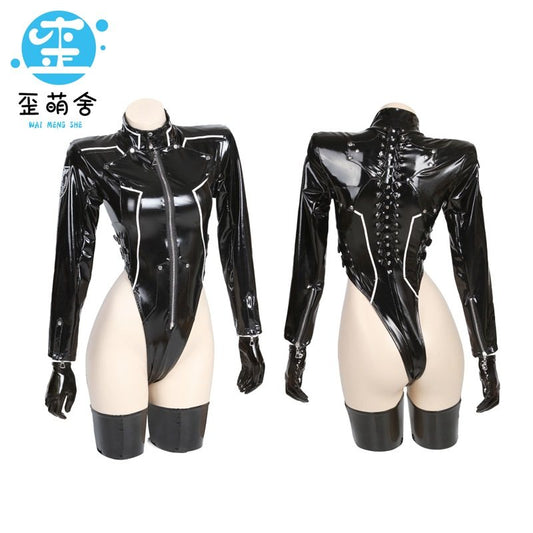 黒暗王朝 帝国通信官 高級エナメルハイレグレオタードコスプレ4点セット【歪萌舍】