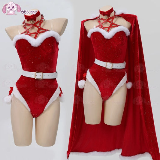 聖なる夜に魔法をかける上品なサンタガールコスプレセット クリスマス魔女コスチューム【Bbunny】
