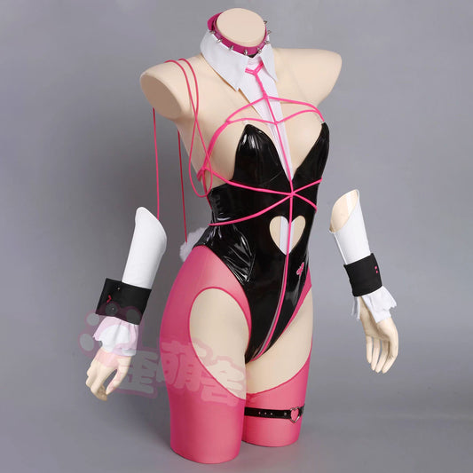 【予約】NIKKE ベルベット ボンデージ風セクシーエナメルバニーガールコスプレセット【歪萌舍】