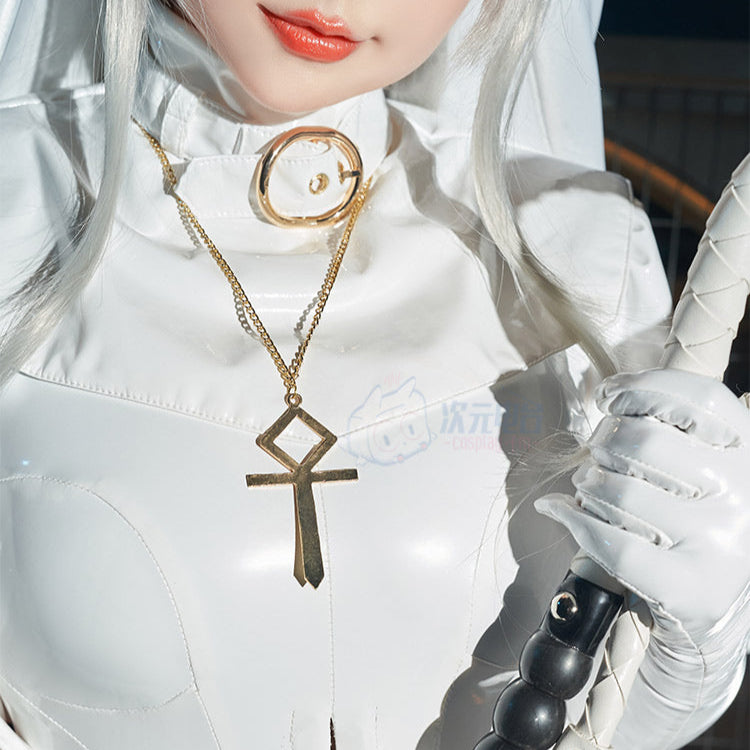 セクシー全身タイツエナメルシスターコスプレセット 白【ChowbiexCosplay-FM】