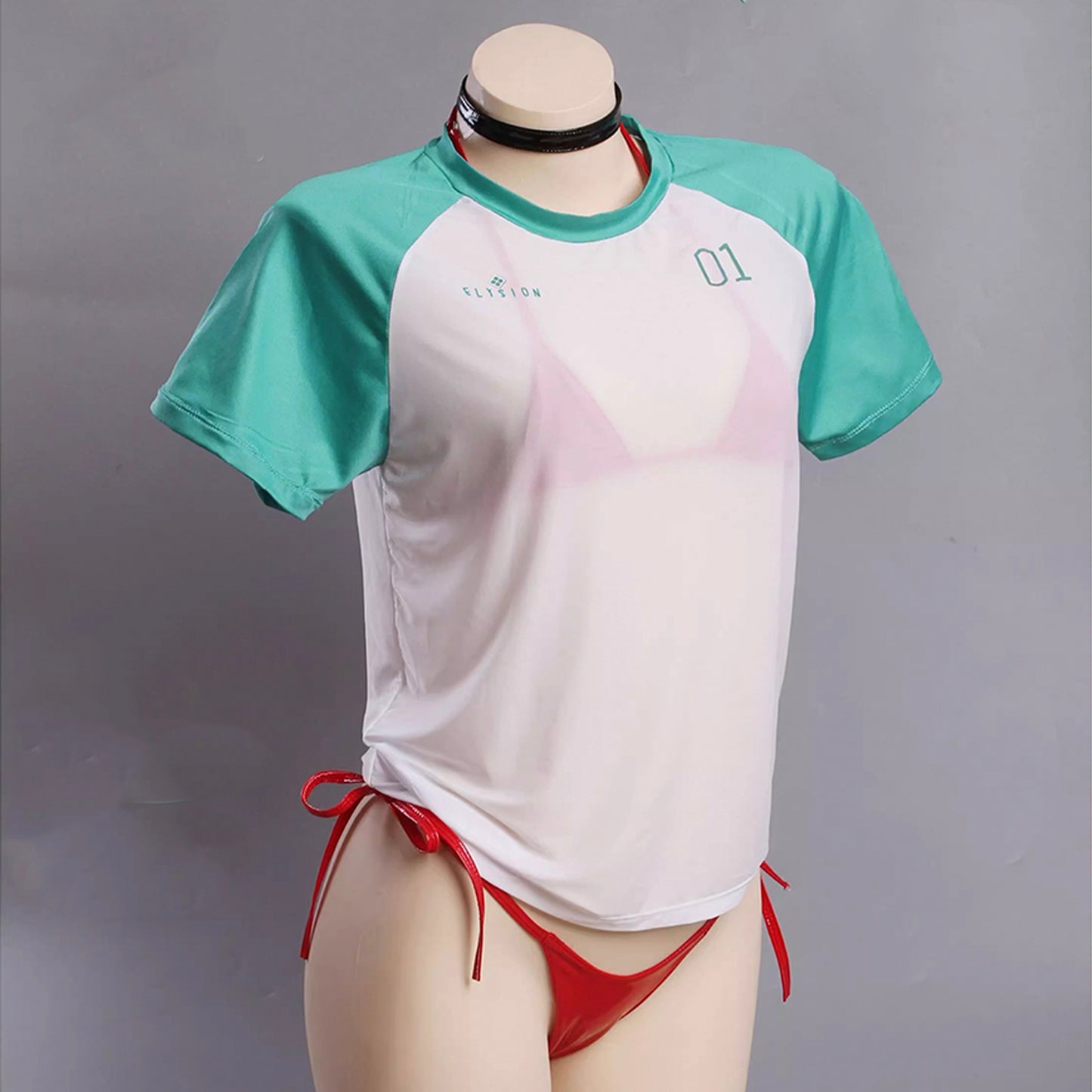 NIKKE ラピレッドフレーバー風水着ビキニとショートTコスプレセット【歪萌舍】