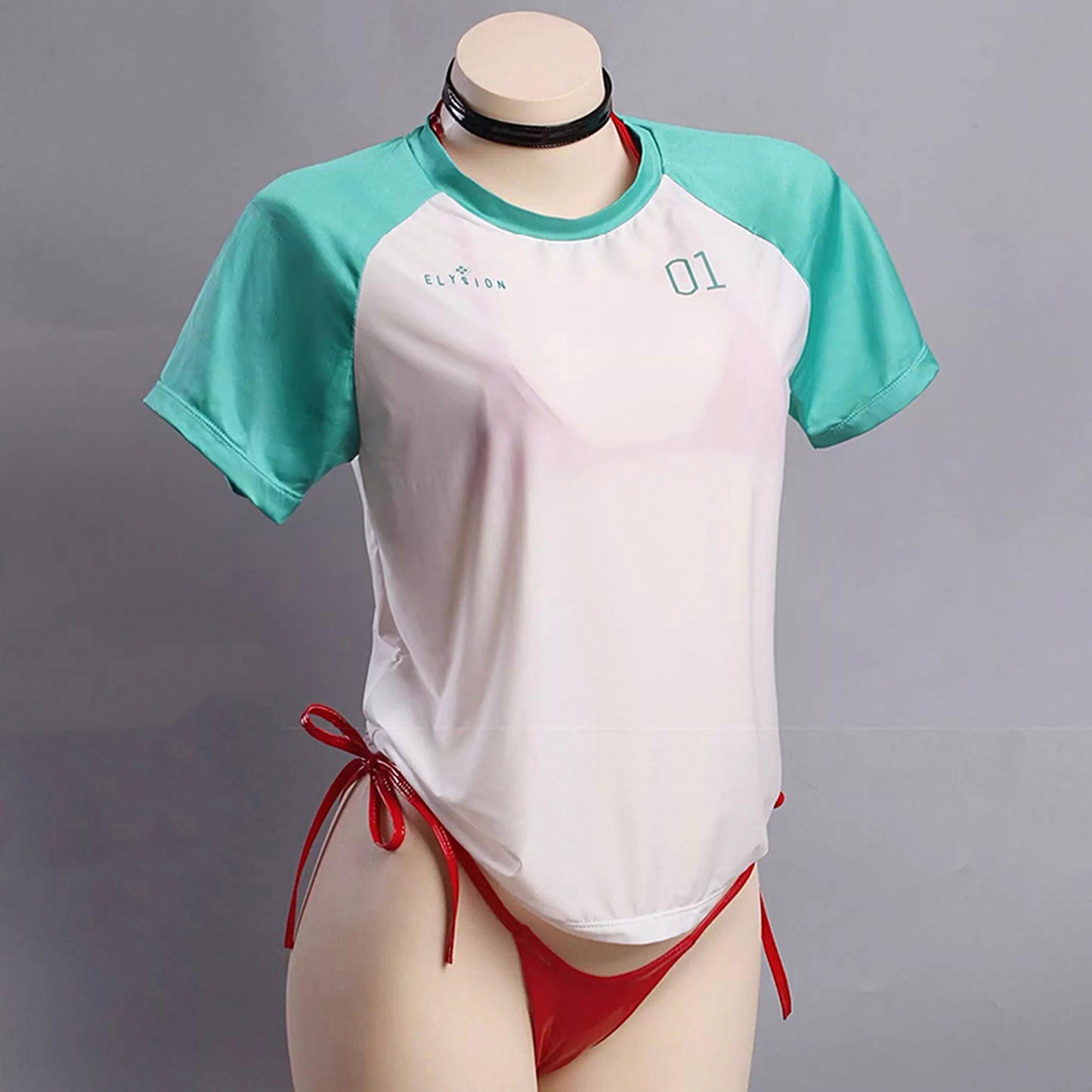 NIKKE ラピレッドフレーバー風水着ビキニとショートTコスプレセット【歪萌舍】