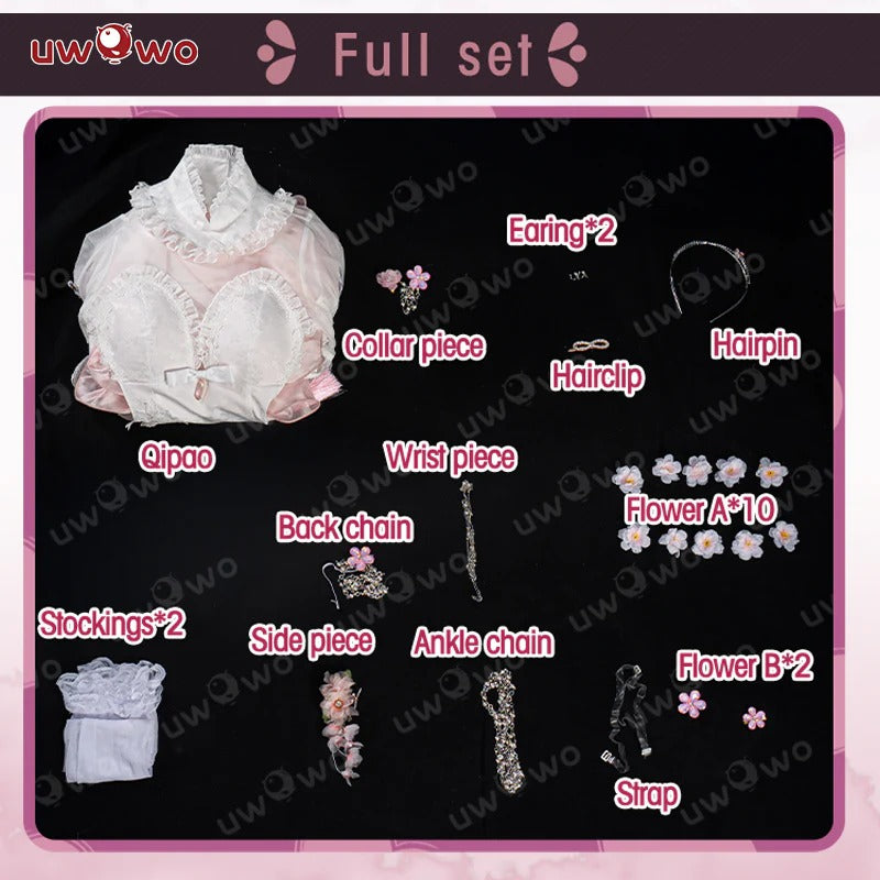 【予約】NIKKE ドロシーチャイナコスプレ 華やかな桜刺繍チャイナ セクシーバックレス【Uwowo】