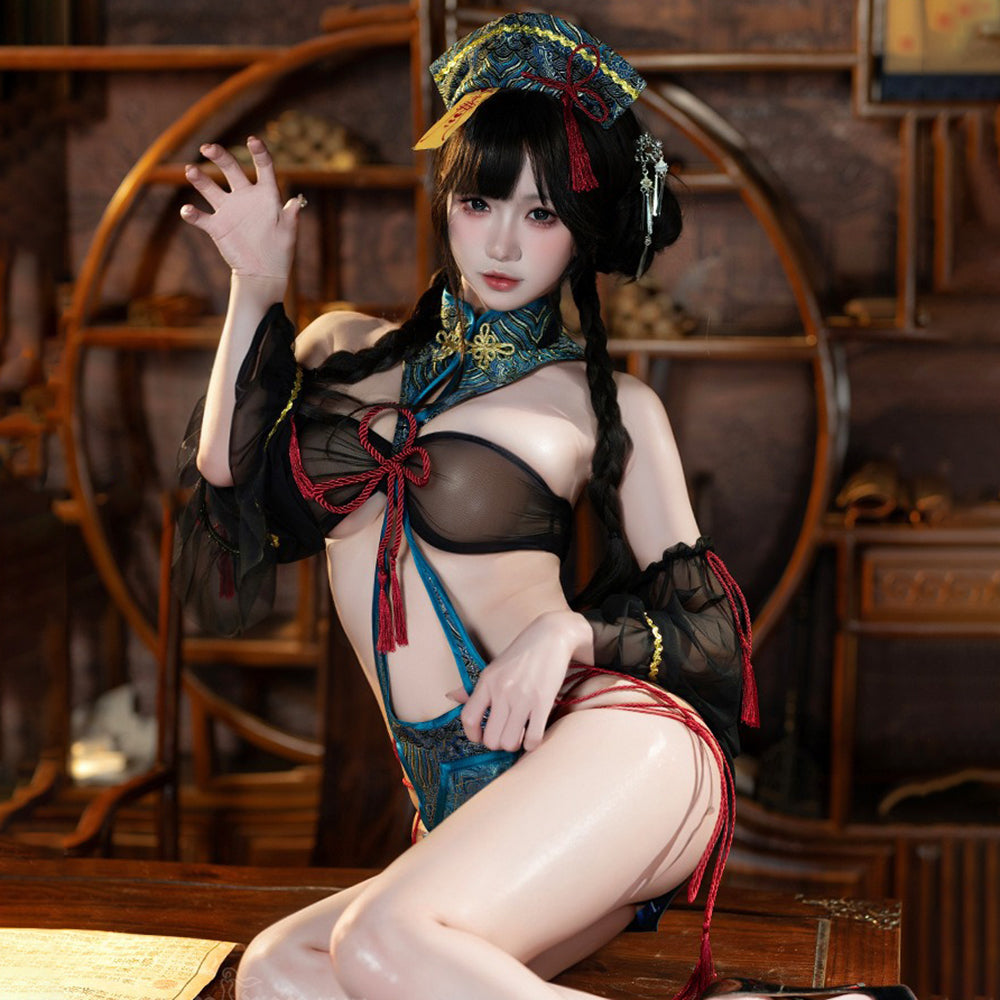 肌色多めなセクシーキョンシーコスプレ《ハロウィンコスプレ6点セット》【FEE ET MOI】