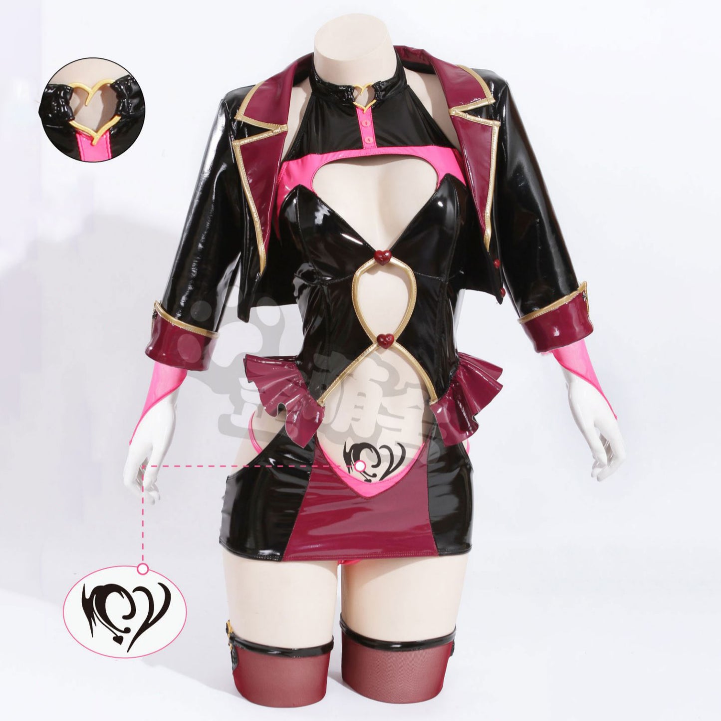 左藤空気ケガレボシ エナメルステージ演出服レオタードコスプレ 紫/ピンク/オレンジ【歪萌舍】