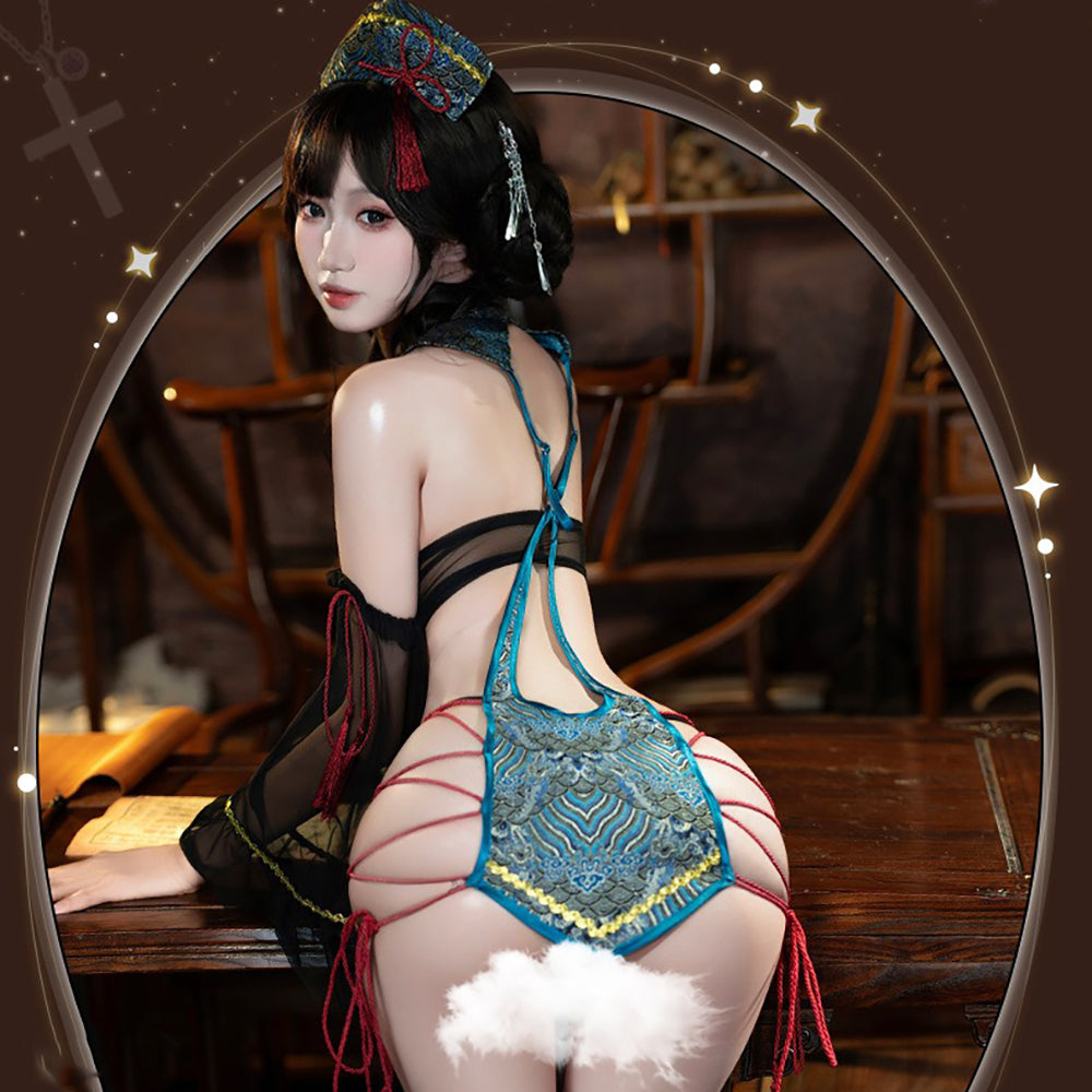 肌色多めなセクシーキョンシーコスプレ《ハロウィンコスプレ6点セット》【FEE ET MOI】