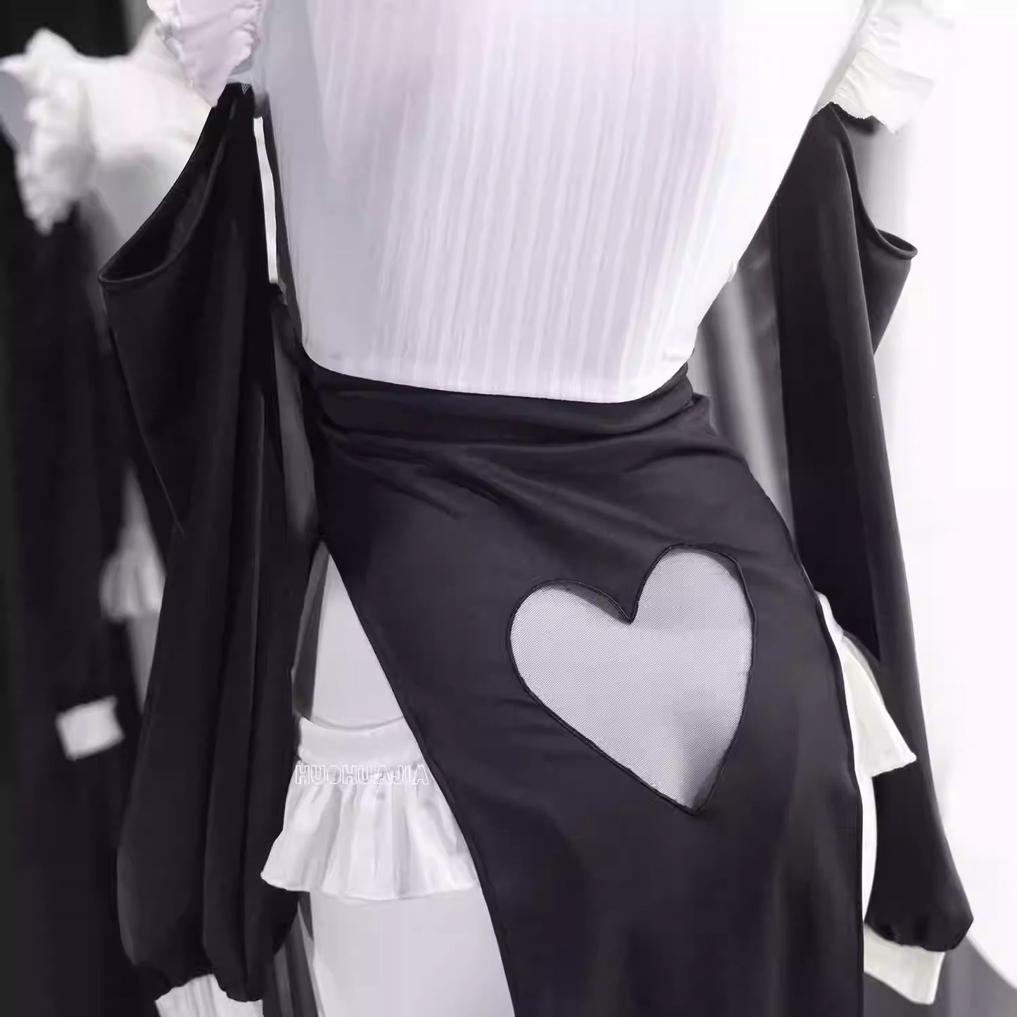 お尻ハート透け深めスリットセクシーシスターコスプレ 修道女風ワンピースコスプレ【火華家】