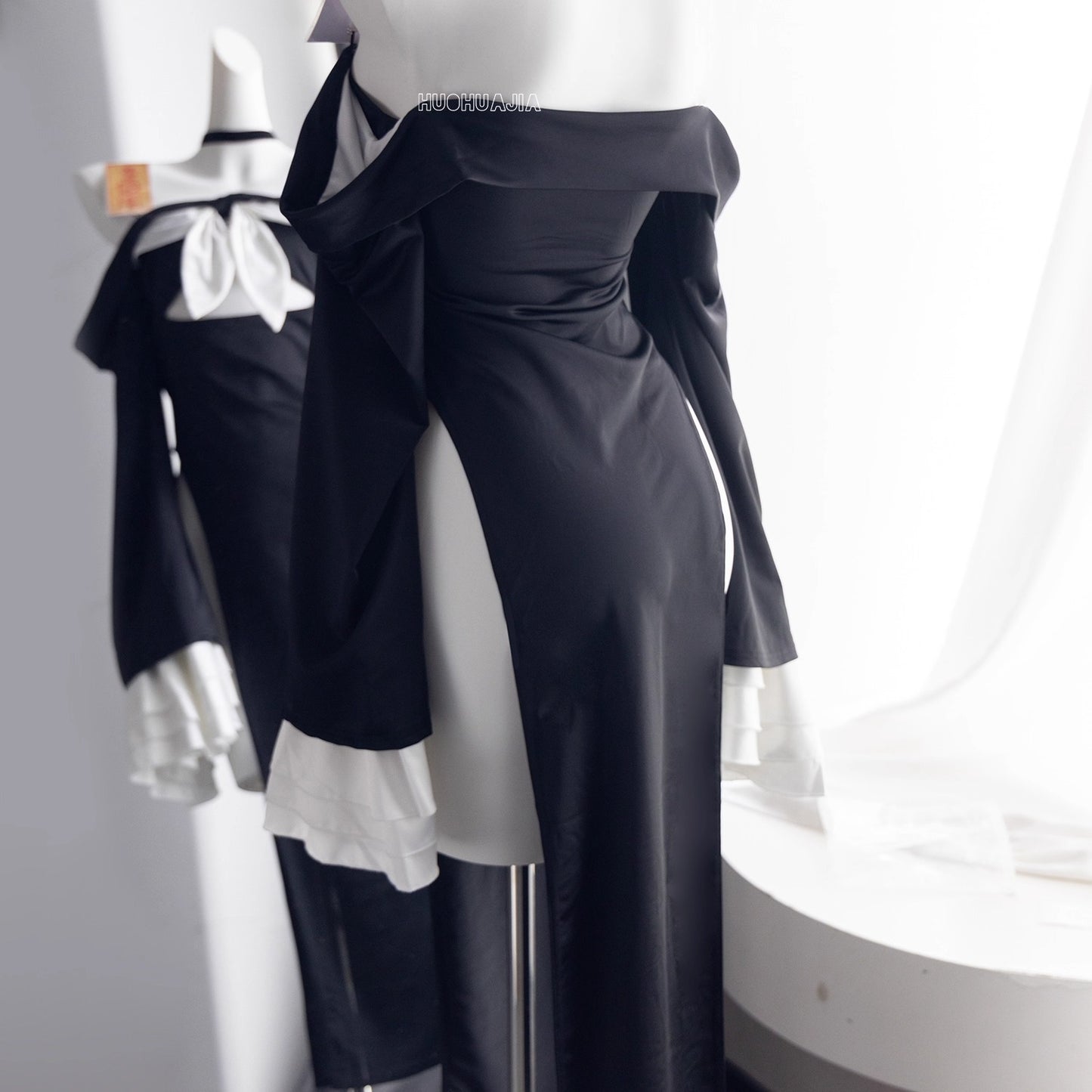 大胆なスリットチャイナ風キョンシーコスプレ ハロウィンキョンシーコスプレ【火華家】