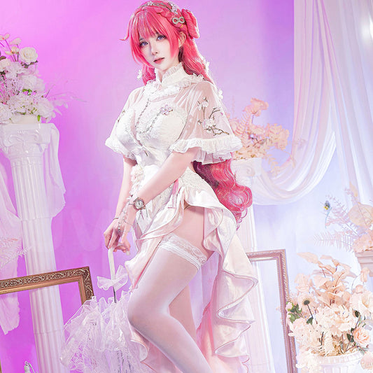 【予約】NIKKE ドロシーチャイナコスプレ 華やかな桜刺繍チャイナ セクシーバックレス【Uwowo】