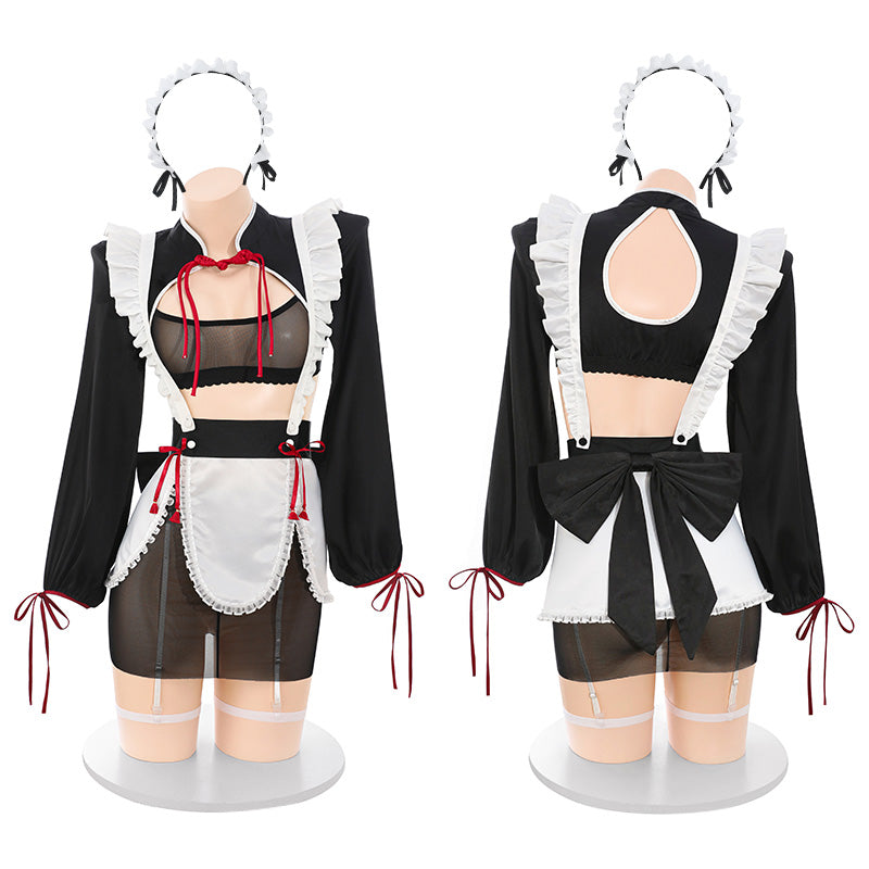 透け感たっぷりのセパレート中華娘風メイドコスプレセット【FEE ET MOI】