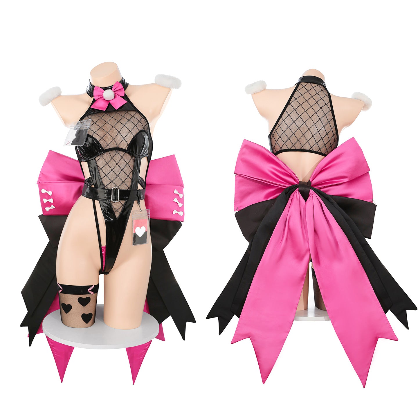 背中に揺れるビッグリボンがキュートハイレグレオタードバニーガールコスプレ【FEE ET MOI】