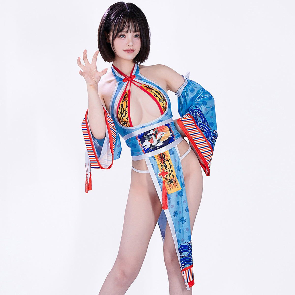 セクシーな和風浴衣ワンピースとマイクロビキニレオタード【BOLOLI】