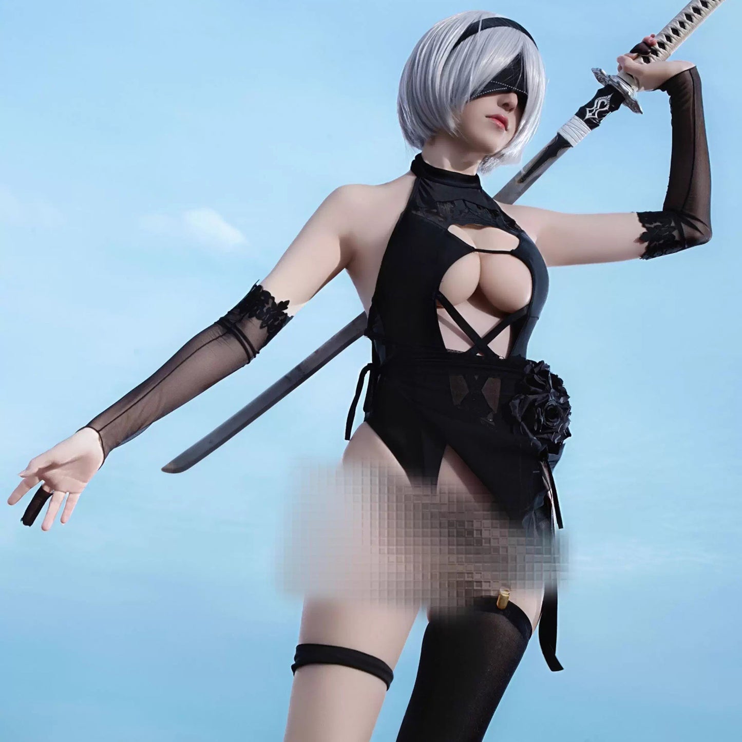 NIKKE バトル風2B透け透けセクシーハイレグ水着コスプレ【歪萌舍】