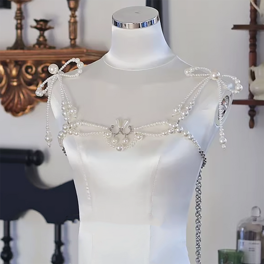 高級パールボディチェーン|素肌に這うセクシー上下2WAYアクセサリー【WhiteLia】