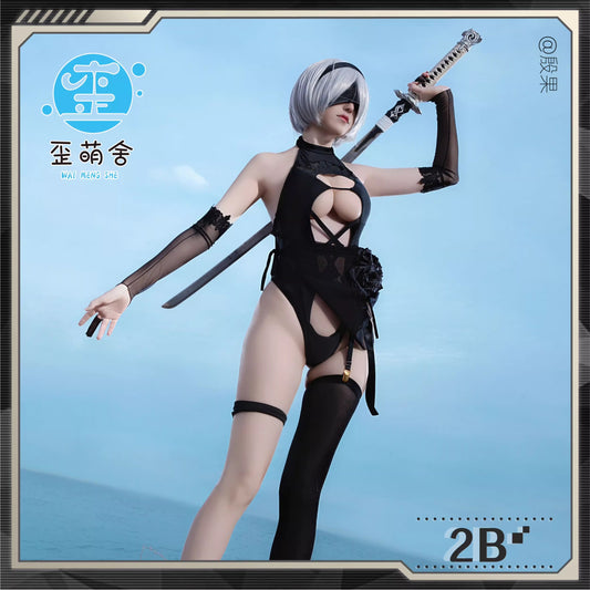 NIKKE バトル風2B透け透けセクシーハイレグ水着コスプレ【歪萌舍】