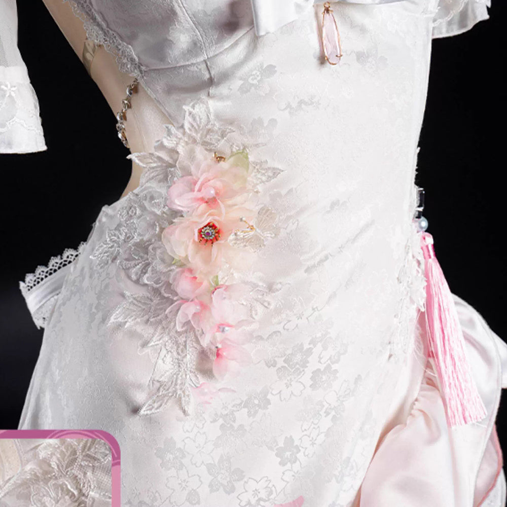 【予約】NIKKE ドロシーチャイナコスプレ 華やかな桜刺繍チャイナ セクシーバックレス【Uwowo】
