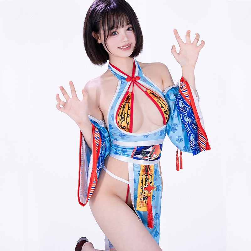 セクシーな和風浴衣ワンピースとマイクロビキニレオタード【BOLOLI】