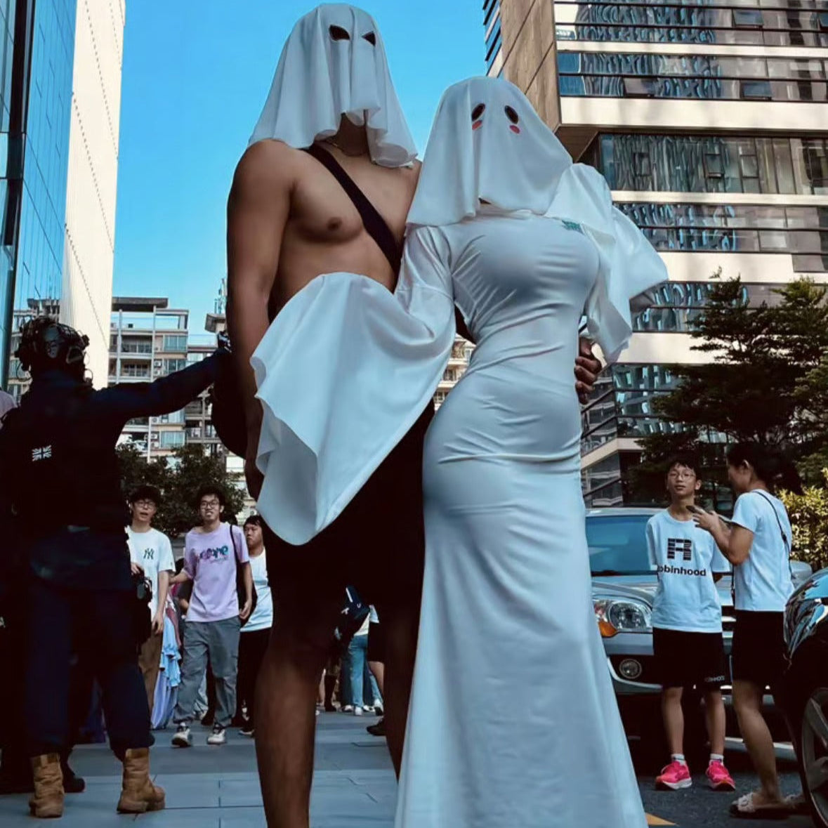 エロい幽霊娘タイトワンピースコスプレ 頭巾付き【火華家】