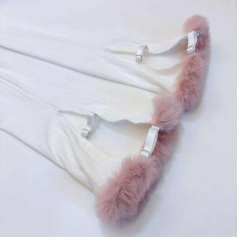 ふわもこネコ耳フード付きセクシーキュートなボディスーツコスチューム 白【BOLOLI】