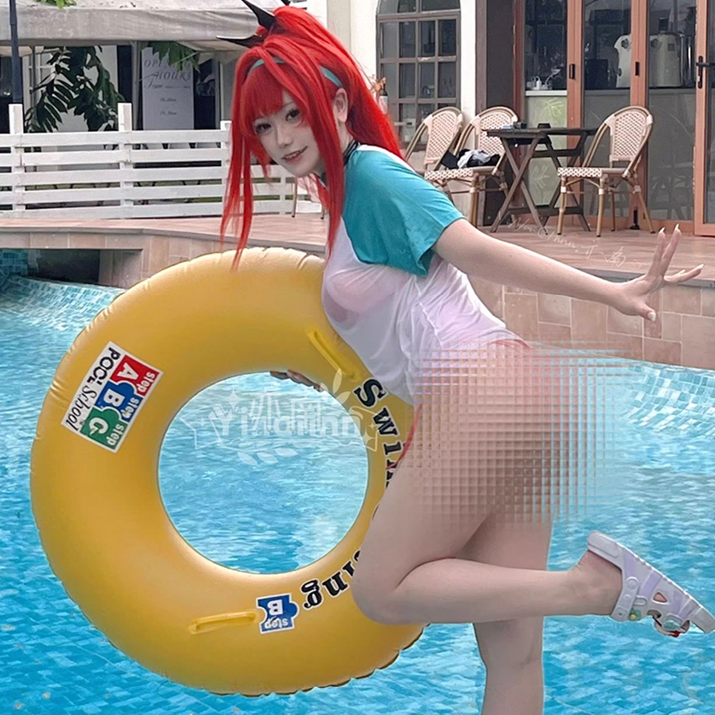 NIKKE ラピレッドフレーバー風水着ビキニとショートTコスプレセット【歪萌舍】