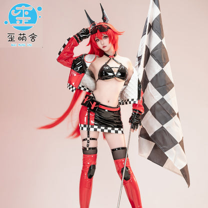 NIKKE ラピ レッドフードエナメルRQ風コスプレ レースクイーン衣装【歪萌舍】