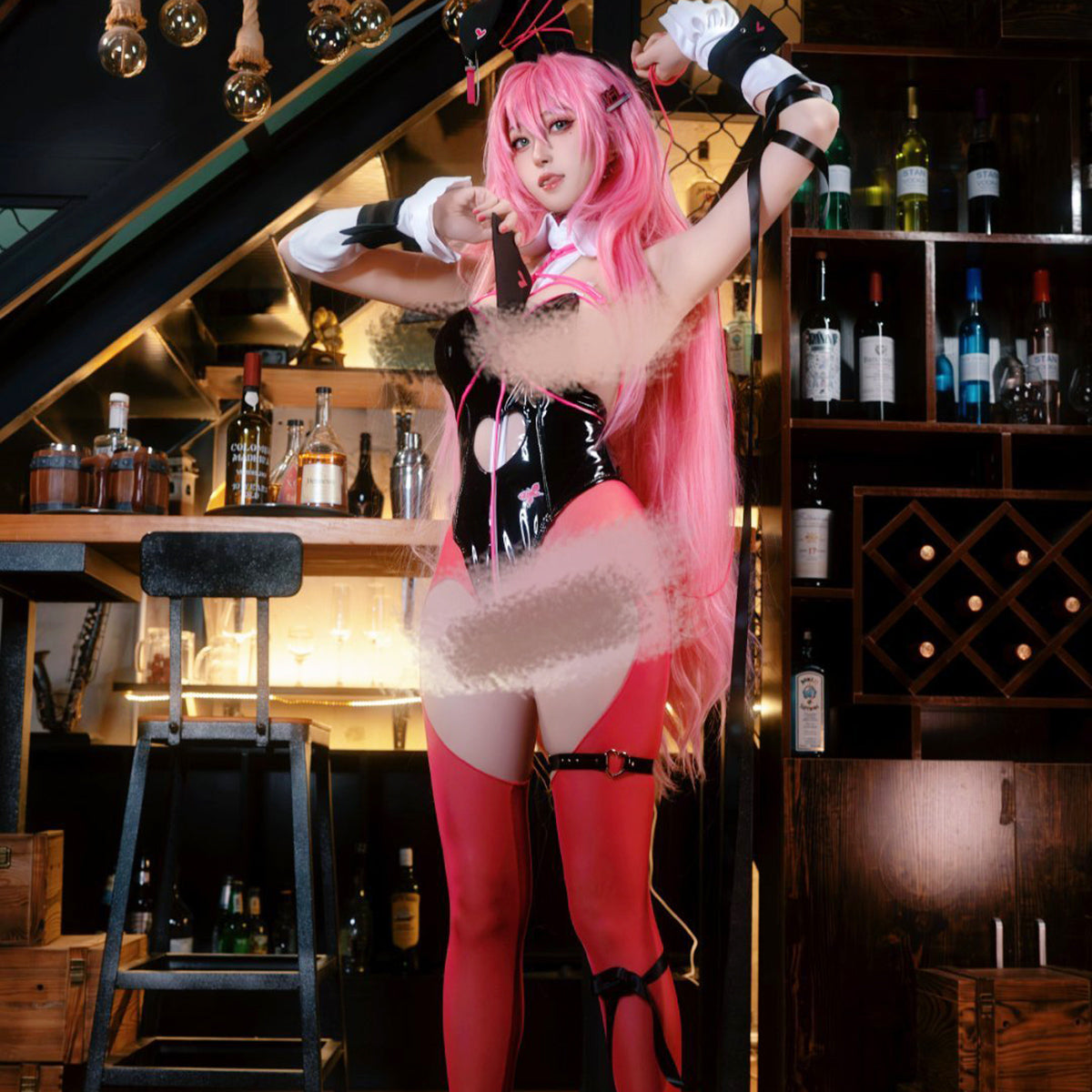 【予約】NIKKE ベルベットバニー ボンデージ風セクシーエナメルバニーガールコスプレセット【歪萌舍】