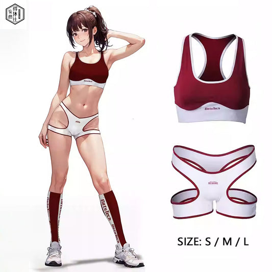 セクシーヘソ出しブルマコスプレ ソックス付き ワインレッド【得体社】