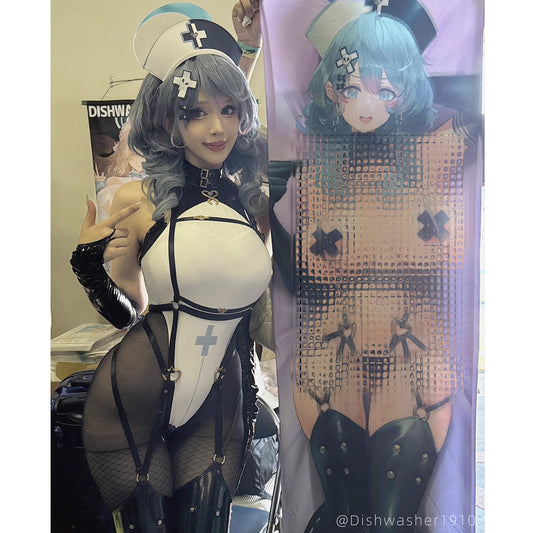 ブルーアーカイブ 天雨アコ セクシーなエナメルナース風レオタードコスプレ【歪萌舍】