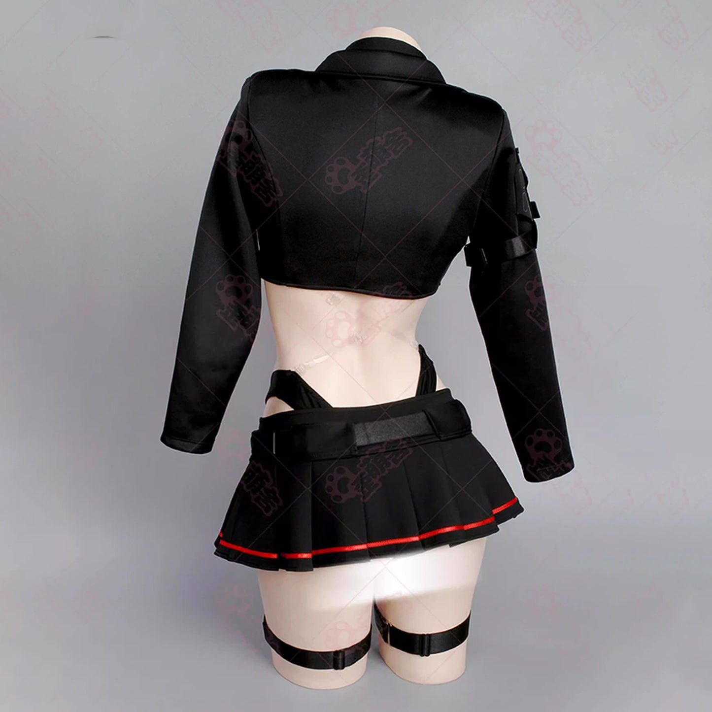 NIKKE エマ コスプレ 歪萌舎 戦闘服 フルセット タイトインナー 正面 重厚ジャケット 谷間強調 ニケ コスチューム