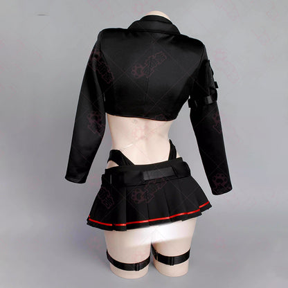 NIKKE エマ コスプレ 歪萌舎 戦闘服 フルセット タイトインナー 正面 重厚ジャケット 谷間強調 ニケ コスチューム