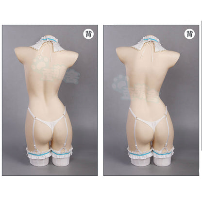 ブルーアーカイブ 角楯花凛/アスナ セクシーマイクロビキニ浴衣メイドコスプレ【歪萌舍】