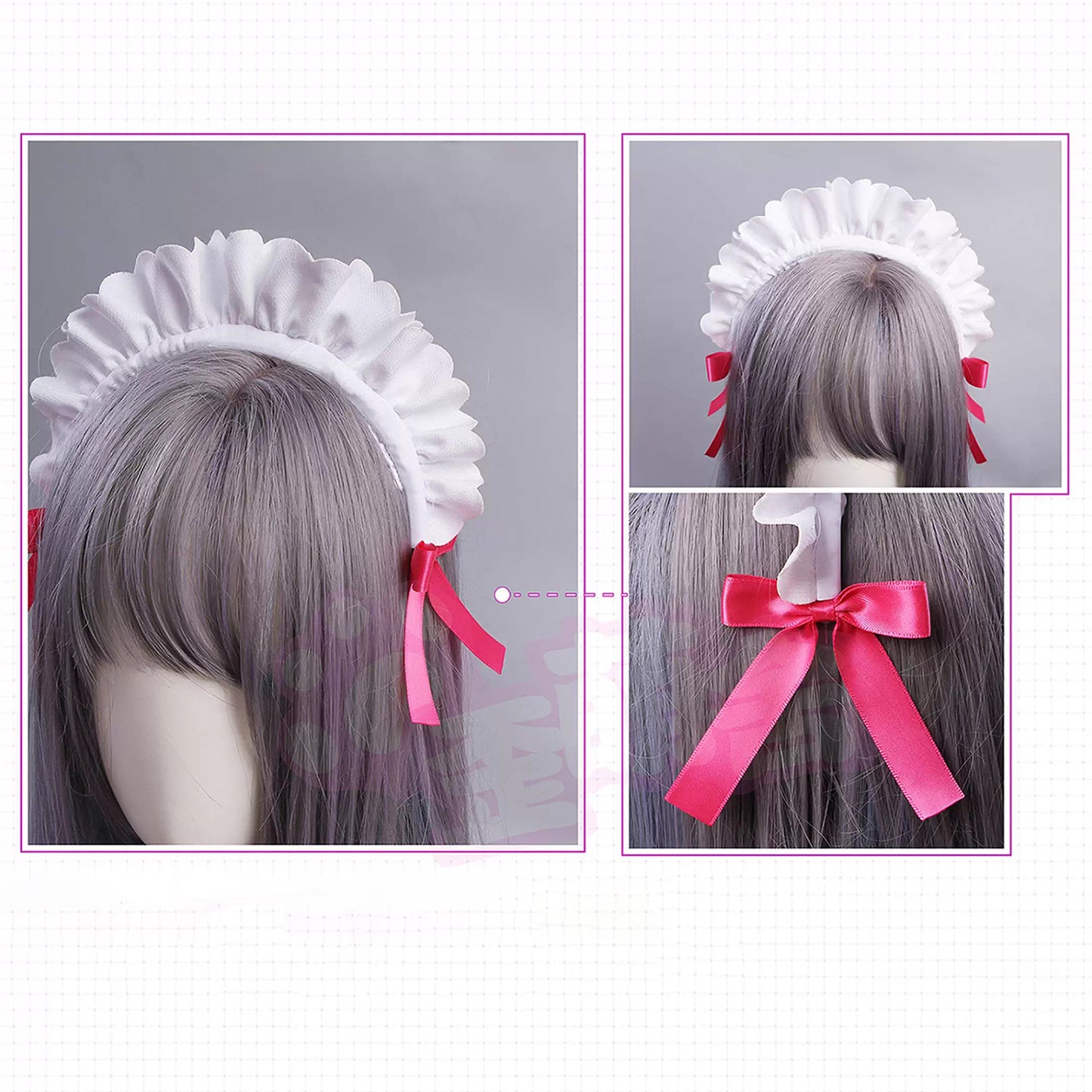 病みかわセクシー地雷系ハイレグメイドレオタードコスプレ7点セット ホワイト 地雷メイド【歪萌舍】