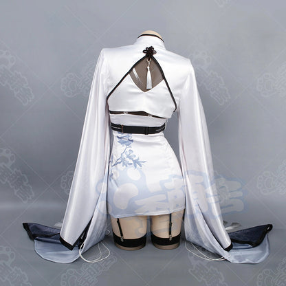 NIKKE 華やかでセクシーなシラツルチャイナドレス風コスプレ ファー付 【歪萌舍】