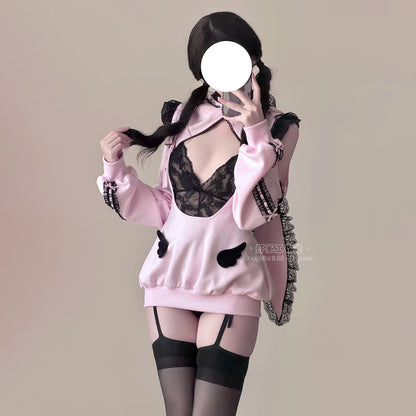 甘くて小悪魔なうさ耳ボレロ付きのサスペンダースカート豪華5点セット【エビスタジオ】