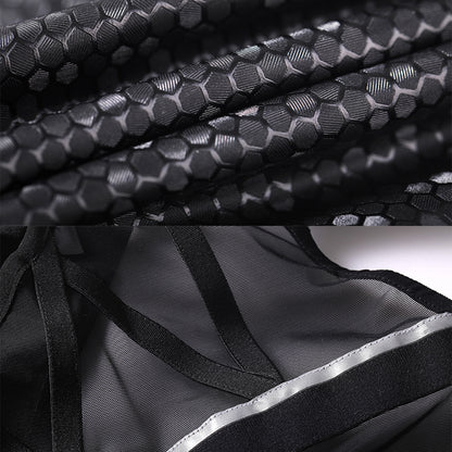 サイバー戦術風透け感のあるオープンバストレオタードコスプレ【得体社】