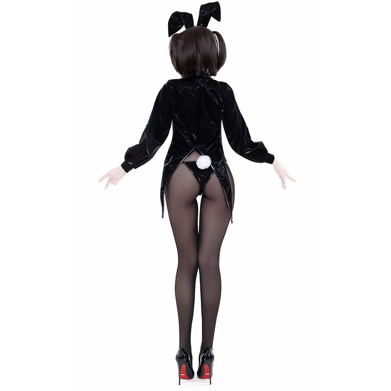 透け感たっぷりのセクシーな全身タイツ逆バニーコスプレ 燕尾ジャケット【BOLOLI】