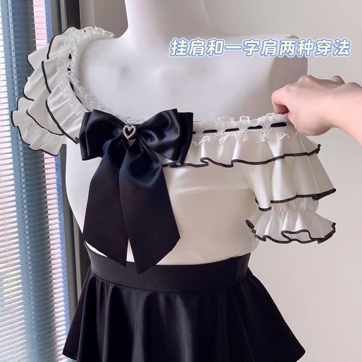 かわいいフリル地雷系お嬢さんワンピース【エビスタジオ】